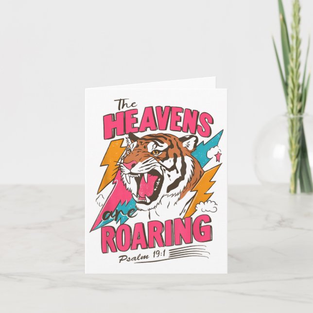 Cartão The Heavens Are Roaring Psalm 19_1, Retro Tiger Gr (Frente)