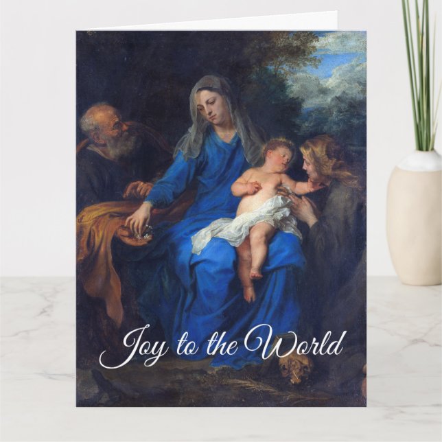 Cartão The Holy Family Baby Jesus Christmas Greetings (Frente)