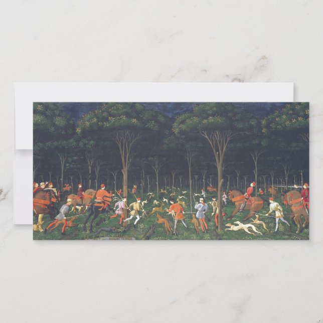 Cartão The Hunt in the Forest (por Paolo Uccello) (Frente)