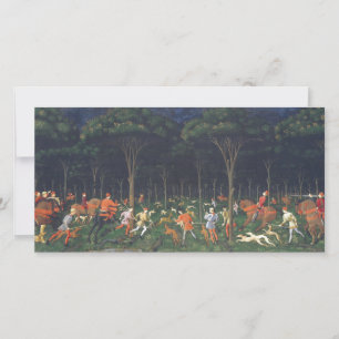 Cartão The Hunt in the Forest (por Paolo Uccello)