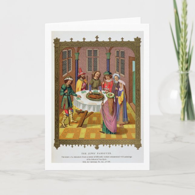 Cartão The Jews' Passover, facsimile of a 15th century mi (Frente)