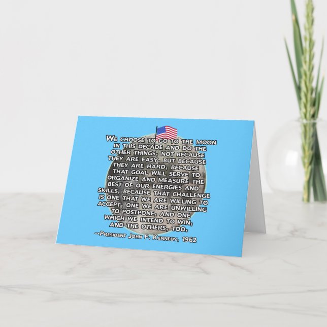 Cartão The JFK Quote That Sent Humans to the Moon (Frente)
