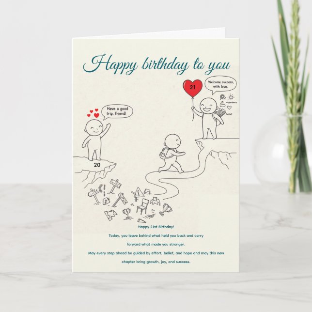 Cartão The Journey Continues,birthday (Frente)