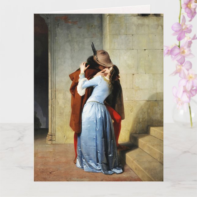 Cartão The Kiss - Francesco Hayez Il Bacio Romantic (Orquídea)