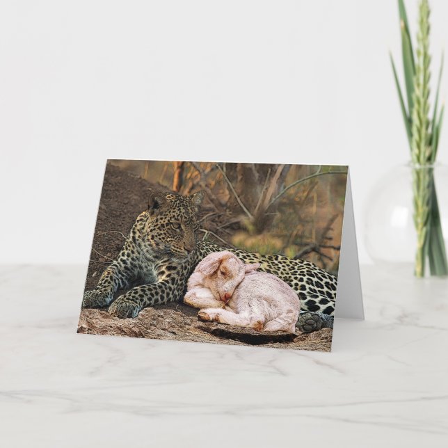 Cartão The leopard shall lie down with the lamb-Isaiah 11 (Frente)