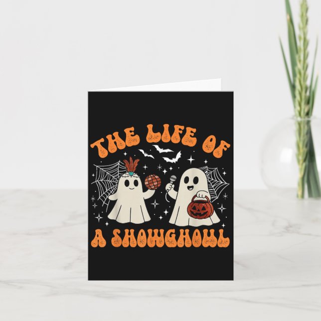 Cartão The Life Of A Showghoul Cute Ghost Halloween Retro (Frente)