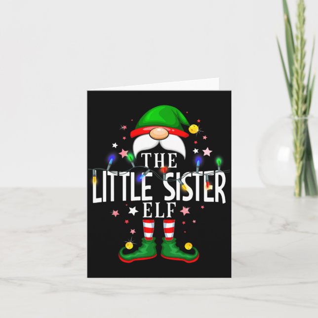 Cartão The Little Sister Elf Christmas Family Pajama Part (Frente)