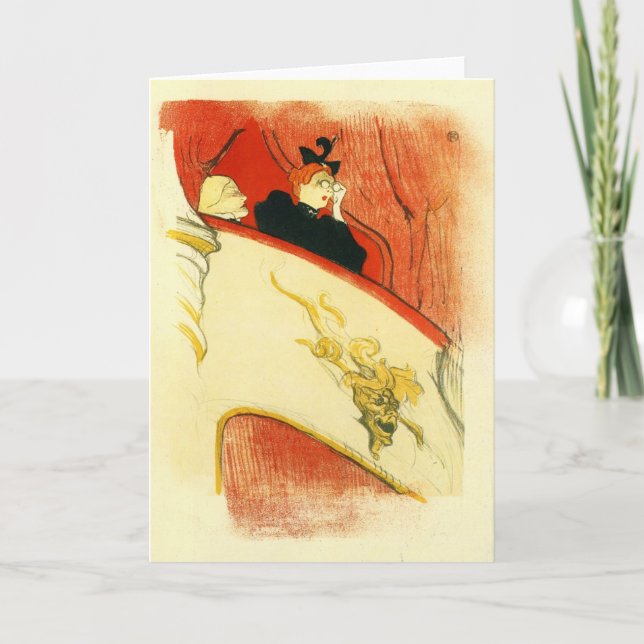 Cartão The loge with a gold mas by Toulouse-Lautrec (Frente)