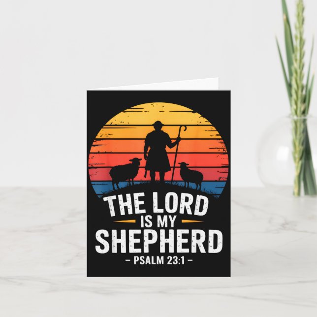 Cartão The Lord Is My Shepherd Psalm 23_1 Bible Verse  (Frente)
