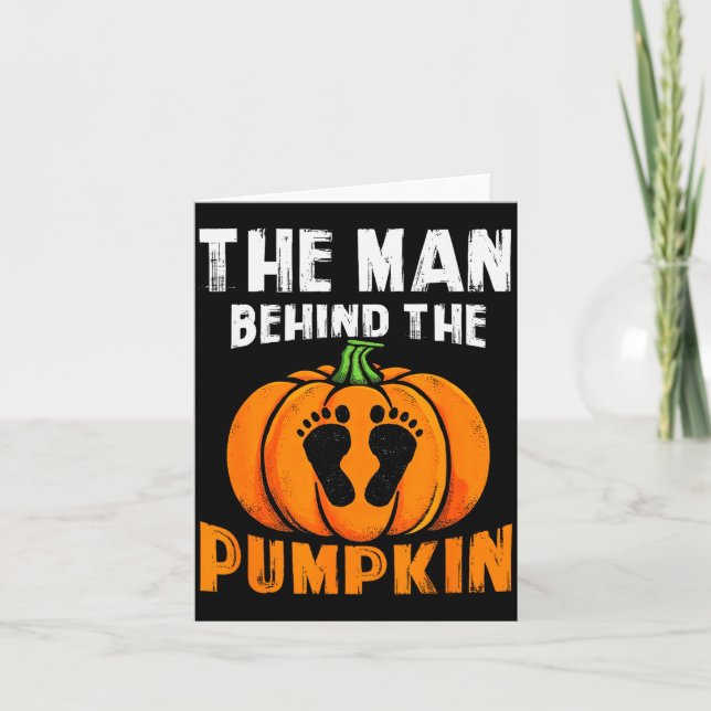 Cartão The-man Behind The Pumpkin Halloween Dad To Be Bab (Frente)