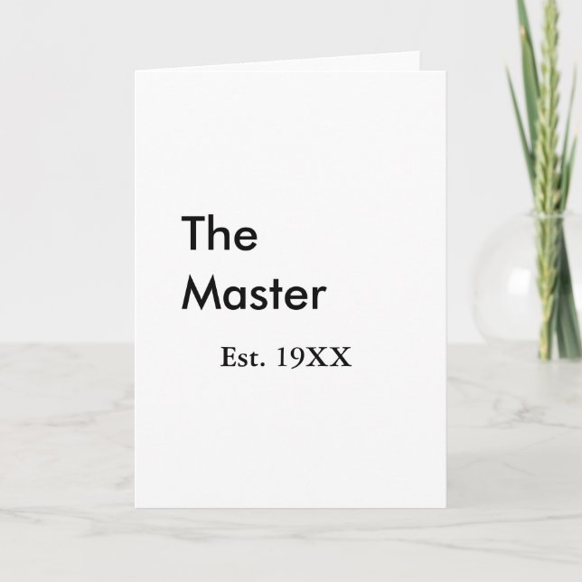 Cartão The Master boss name est year date man king title (Frente)