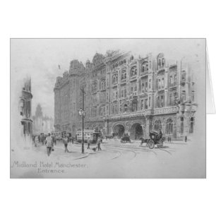 Cartão The Midland Hotel, Manchester, c.1910