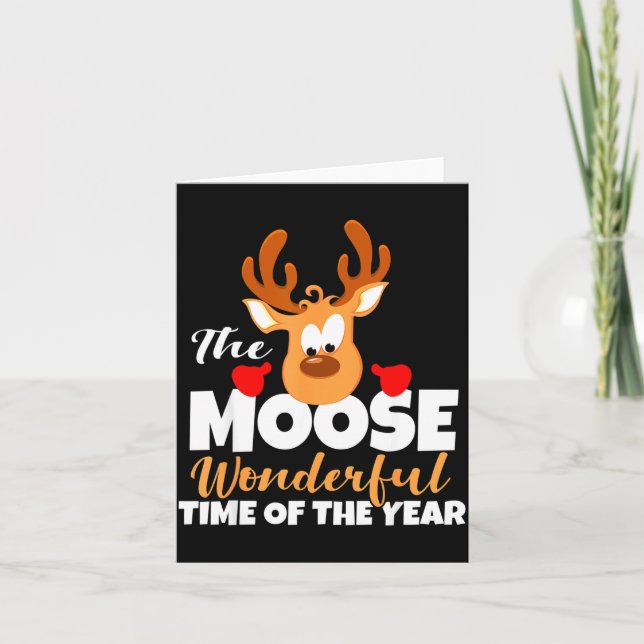 Cartão The Moose Wonderful Time Of The Year Funny Christm (Frente)