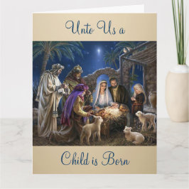 Cartão The Nativity of Baby Jesus Christmas Greetings