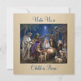 Cartão The Nativity of Baby Jesus Christmas Greetings