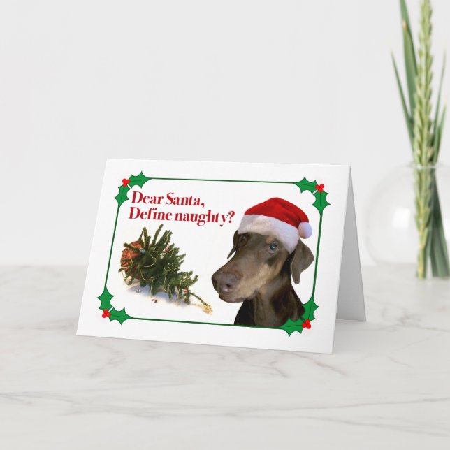 Cartão The Naughty Doberman Holiday Card (Frente)