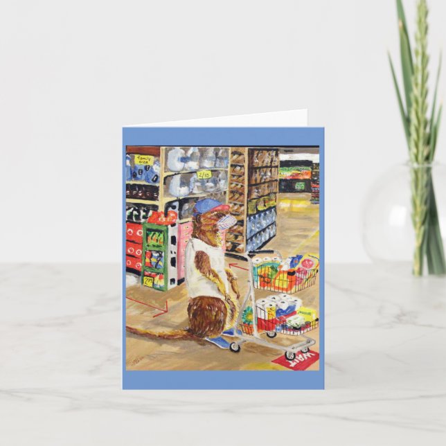Cartão The Nervous Shopper Blank Notecard (Frente)