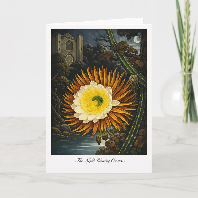 Cartão The Night Blowing Cereus — Modern Botanical Reinte (Frente)
