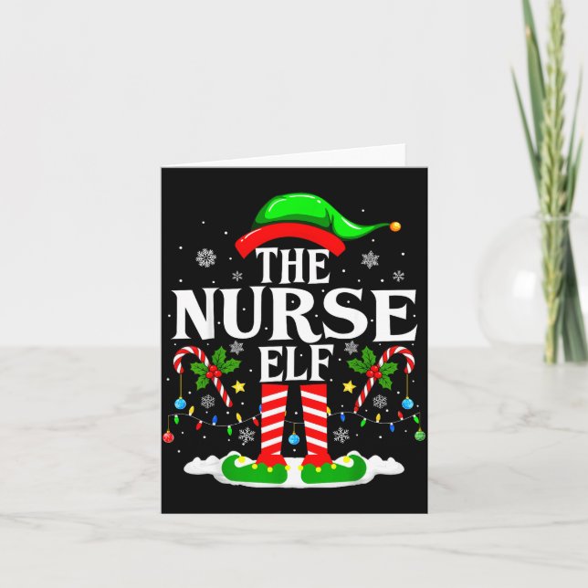 Cartão The Nurse Elf Christmas Nursing Funny Rn Christmas (Frente)