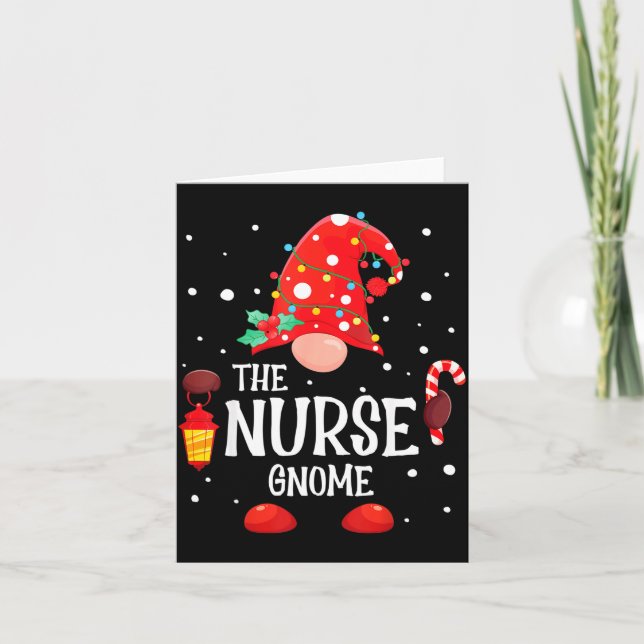Cartão The Nurse Gnome Matching Family Christmas Gnome Pa (Frente)