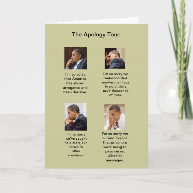 Cartão The Obama Apology Tour Birthday Card (Frente)