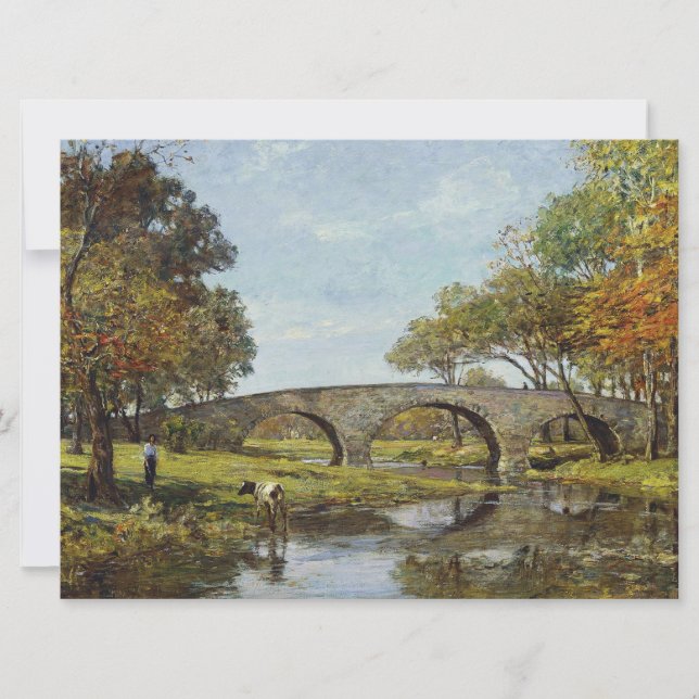 Cartão The Old Bridge (por Theodore Robinson) (Frente)