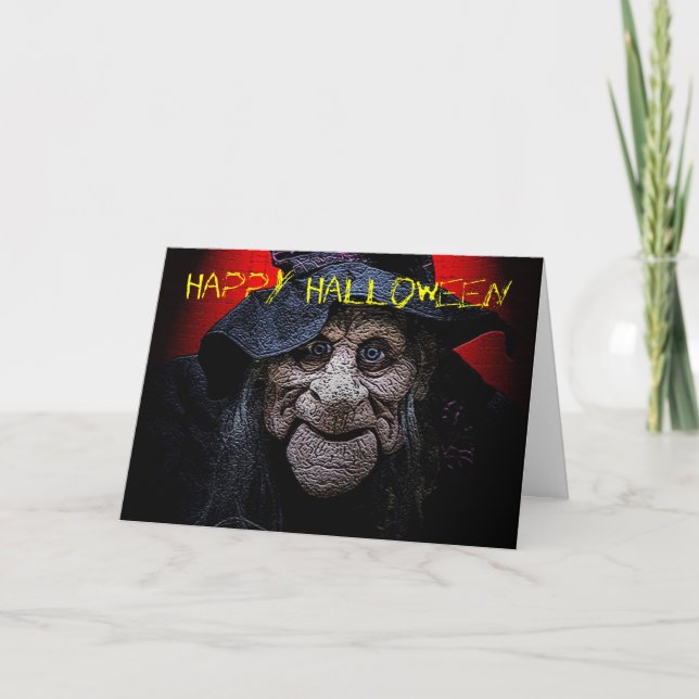 Cartão The Old Witch Halloween Card (Frente)
