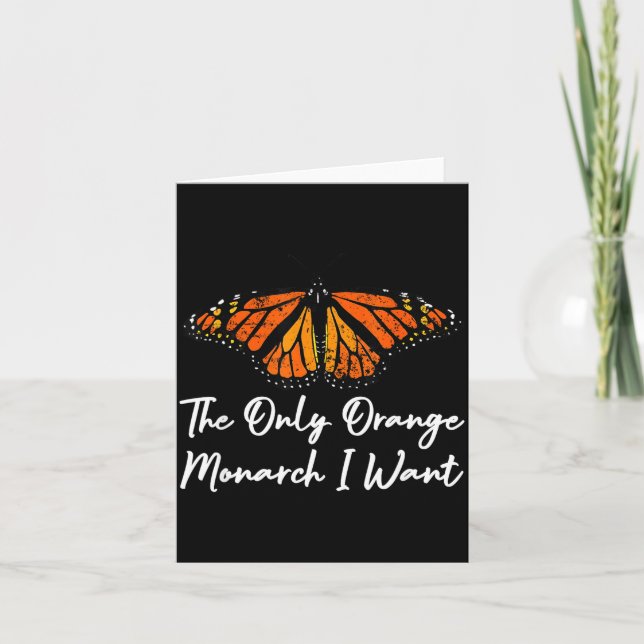 Cartão The Only Orange Monarch Elegant Butterfly Nature L (Frente)