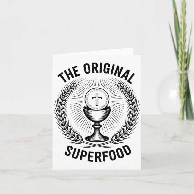 Cartão The Original Superfood Eucharist Catholic M  (Frente)