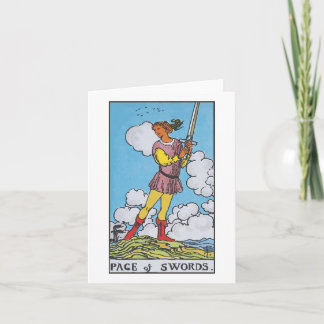 Cartão The Page of swords blank card