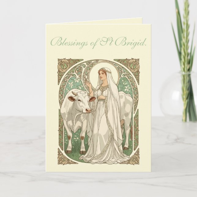Cartão The Patron Saint of Dairy Workers St Brigid (Frente)