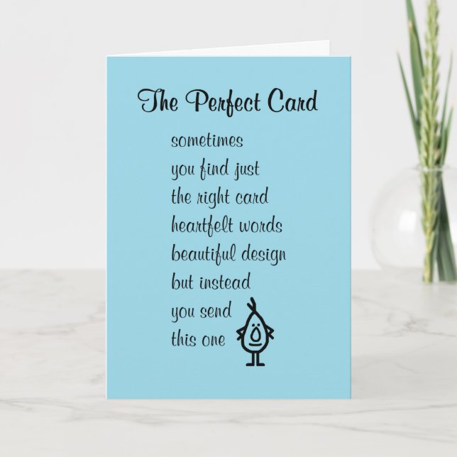 Cartão The Perfect Card A Happy Birthday Poem (Frente)