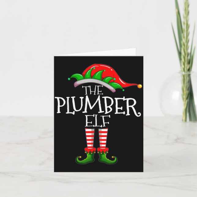 Cartão The Plumber Elf Christmas Gift, Plumbing Xmas Paja (Frente)
