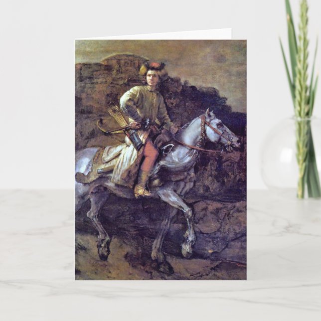 Cartão The Polish Rider By Rembrandt Van Rijn (Frente)