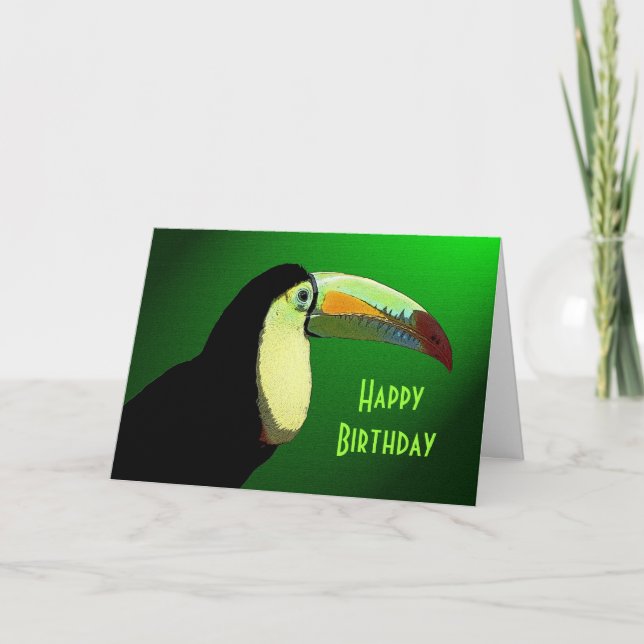 Cartão The Prismatic Toucan Birthday Greeting Card (Frente)