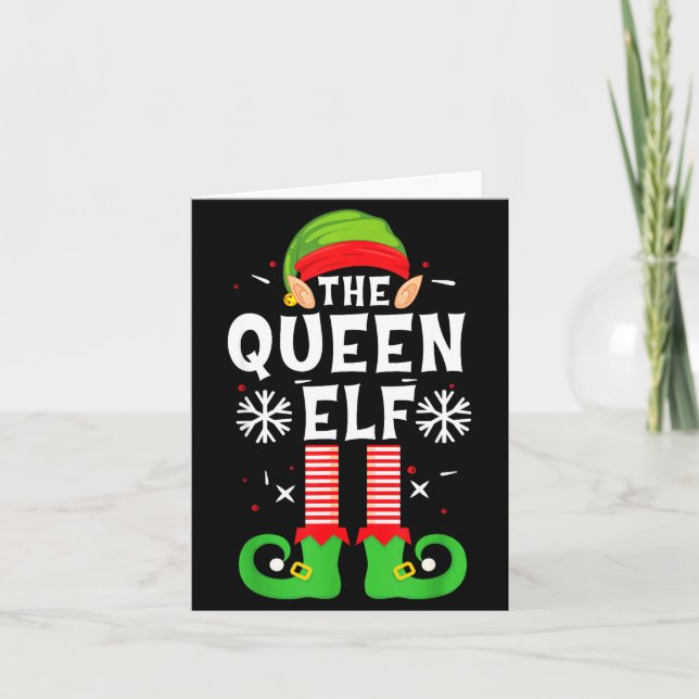 Cartão The Queen Elf Christmas Family Matching Pajamas Qu (Frente)