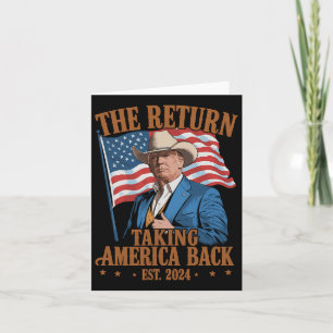 Cartão The Return Cowboy Funny Trump 2024 Levando a Améri
