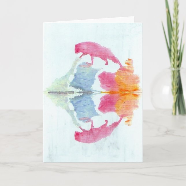 Cartão The Rorschach Test Ink Blots Plate 8 Animal (Frente)