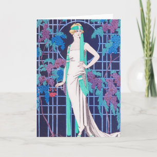 Cartão The Roses and the Night Art Deco Greeting Card