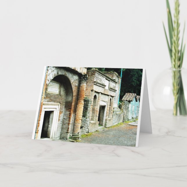 Cartão The Ruins of Pompeii - marketplace with temples (Frente)