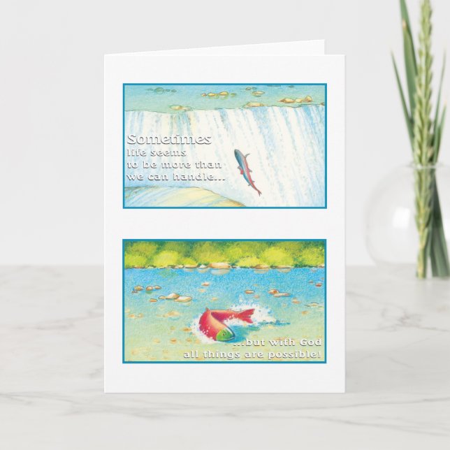Cartão The Salmon Greeting Card Mark 10:27 (Frente)