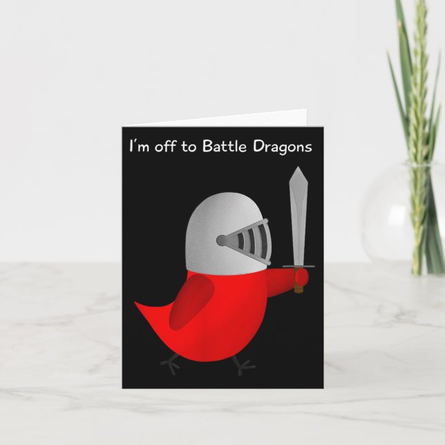 Cartão The Sammy Bird - I'm Off To Battle Dragons  (Frente)
