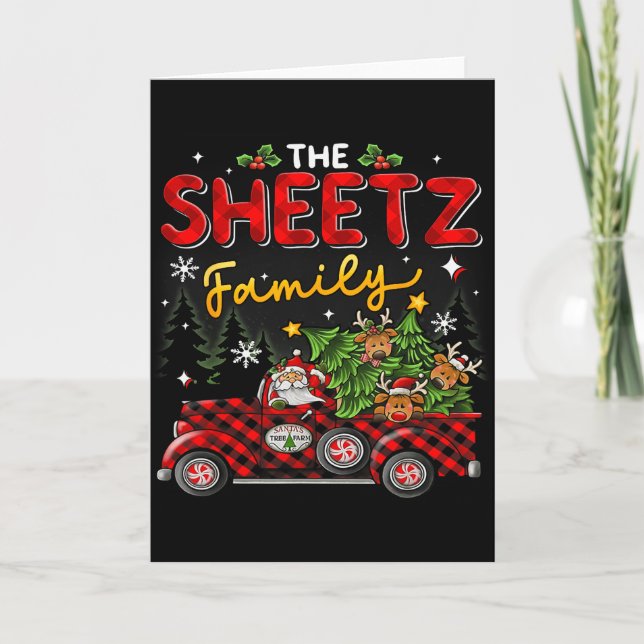 Cartão The Sheetz Family Christmas Matching Pajamas Group (Frente)