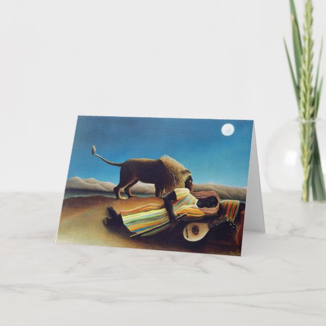 Cartão "The Sleeping Gypsy" by Henri Rousseau (Frente)