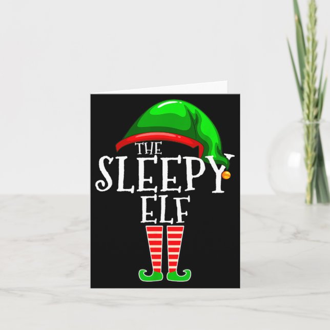 Cartão The Sleepy Elf Group Matching Family Christmas Gif (Frente)