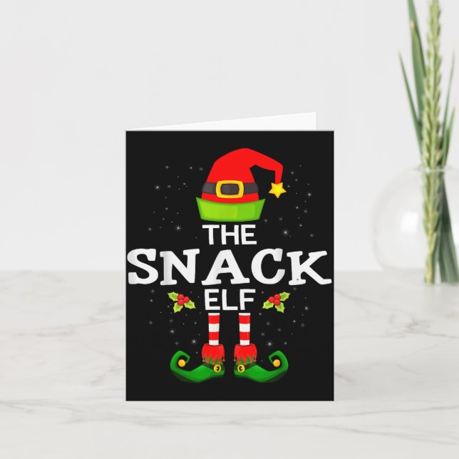 Cartão The Snack Elf Christmas Family Matching Pajama  (Frente)