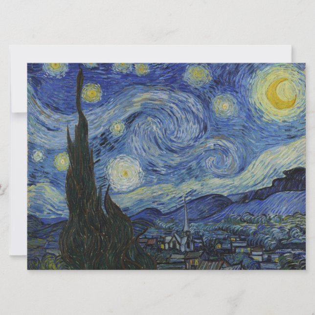 Cartão The Starry Night (Vincent van Gogh) (Famosa Arte) (Frente)