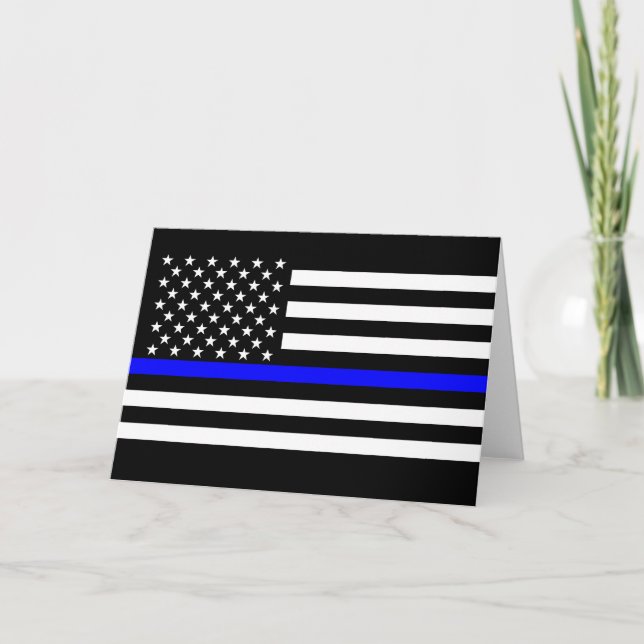 Cartão The Symbolic Thin Blue Line Graphic US Flag (Frente)