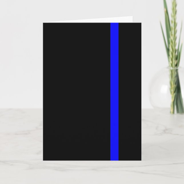 Cartão The Symbolic Thin Blue Line on Black (Frente)