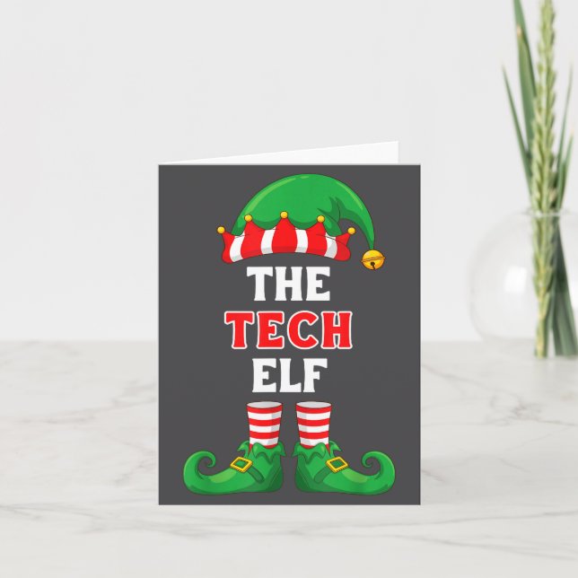 Cartão The Tech Elf Shirt Christmas For It Guy Tech Suprt (Frente)